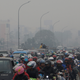 Haze from Indonesian wildfires blanketed this highway in South Sumatra on September 19th, 2015. Image: AP